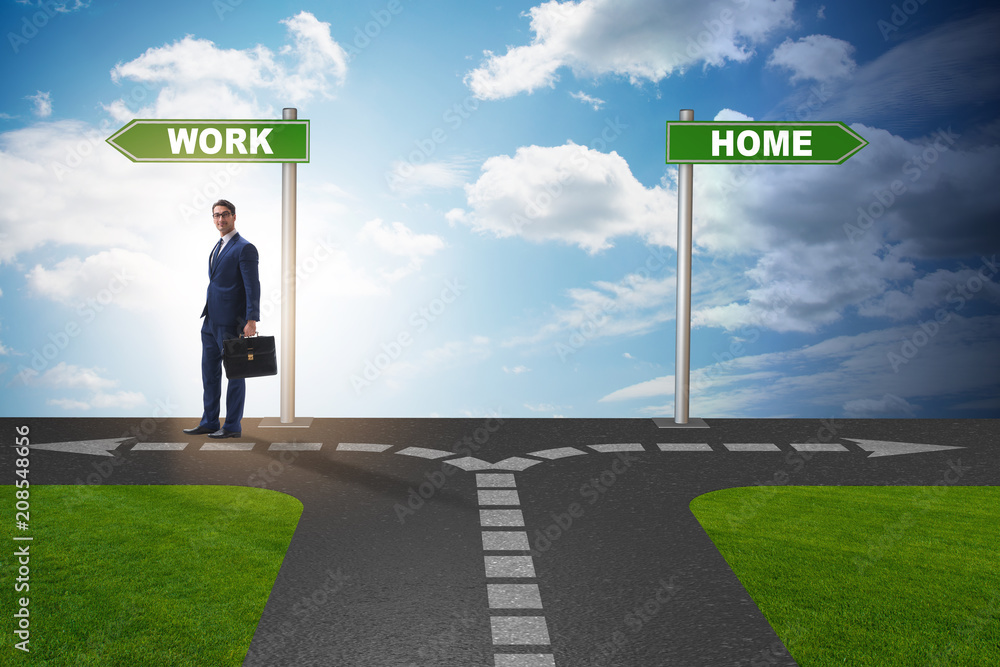 Work life or home balance business concept Work life or home balance business concept