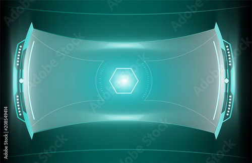 HUD Interface screen VR Futuristic Design. Virtual Reality Sci-Fi View Display  
