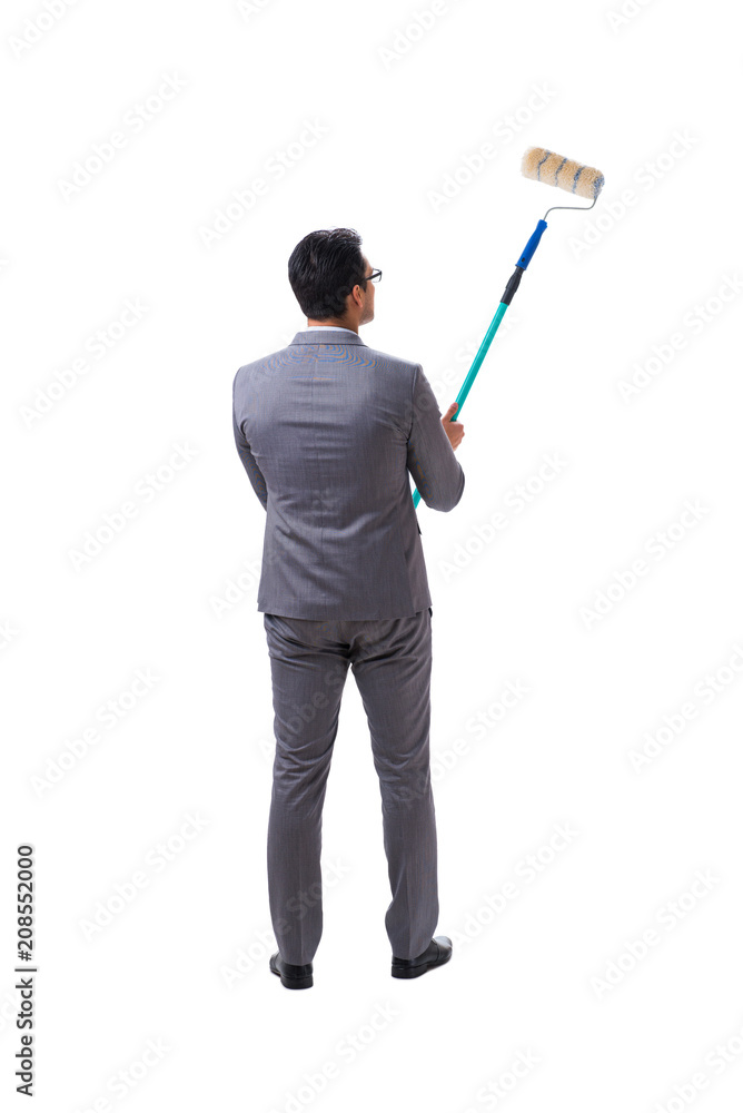 Businessman painter isolated on white background Businessman painter isolated on white background