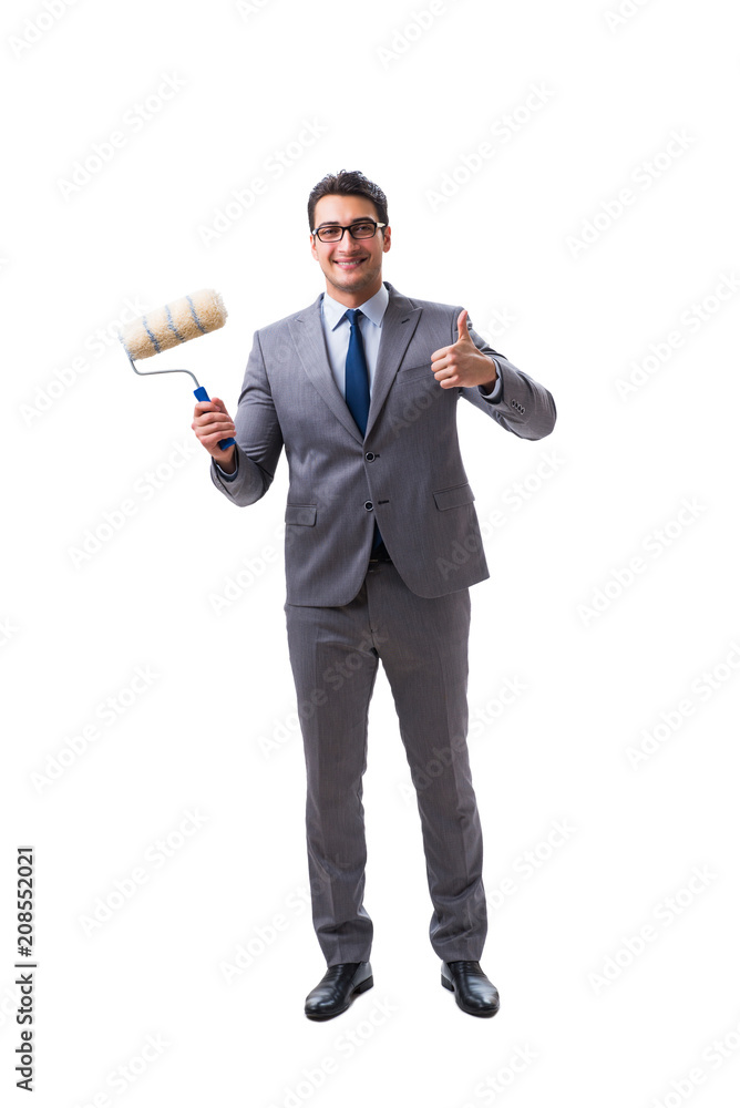 Fototapeta premium Businessman painter isolated on white background