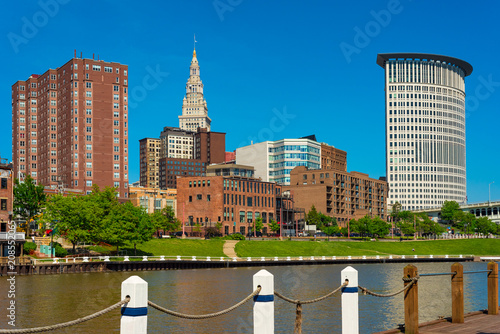 Riverfront downtown Cleveland