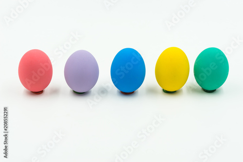 variety color of easter eggs on isolate background