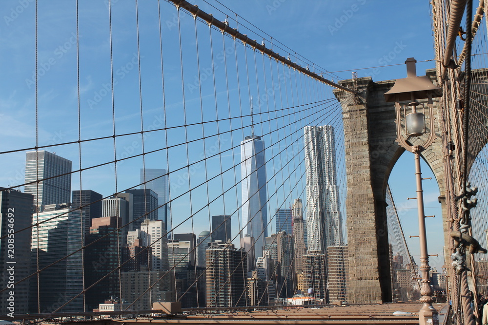 Obraz premium Brooklyn Bridge and Freedom Tower