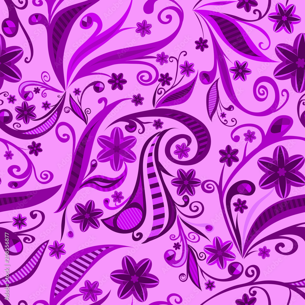 floral pattern. vector seamless pattern. purple background with flowers floral pattern. vector seamless pattern. purple background with flowers