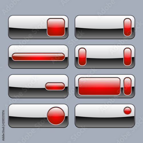Free Download Silver-red buttons for website and infographics - GFXLoad