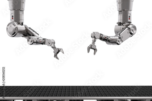 Obraz na płótnie robot arm with conveyor line