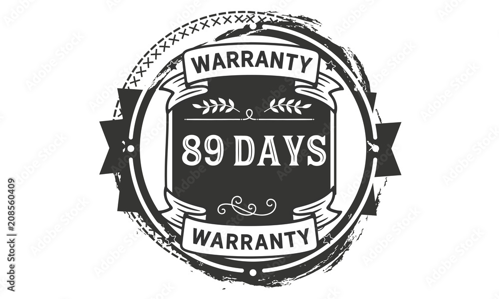 Fototapeta premium 89 days black warranty icon stamp