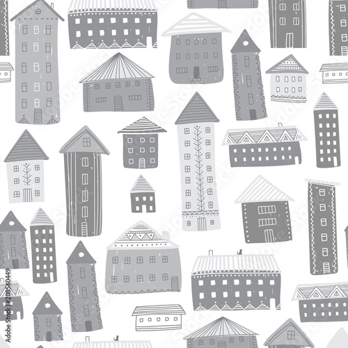 Houses seamless pattern