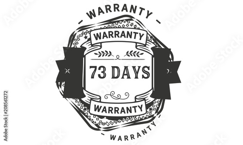 73 days black warranty icon stamp