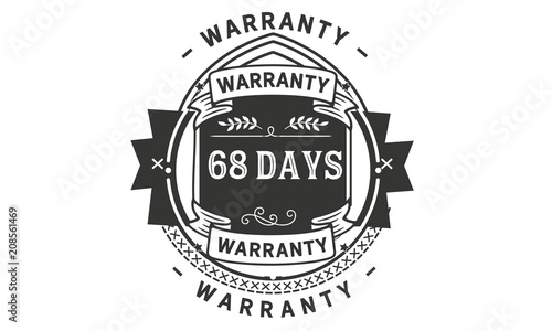 68 days warranty icon stamp