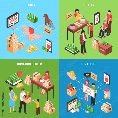 Charity 2x2 Isometric Design Concept