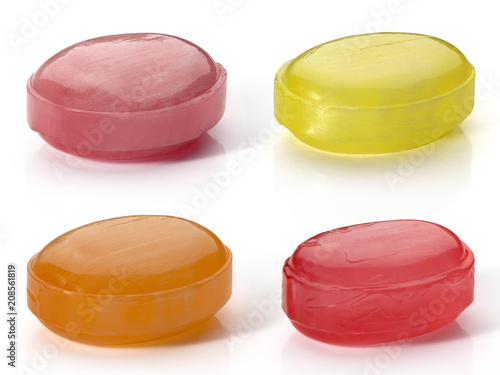 Fruit caramel, hard sugar candies, boiled sweets