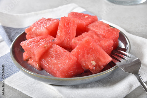 Bowl of watermelon cubes