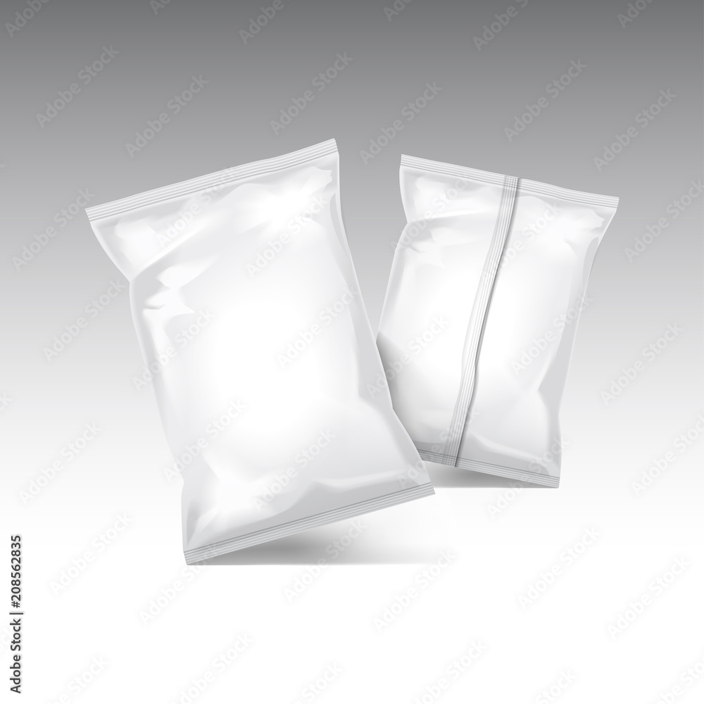 Plastic packaging transparent packs food Vector Image
