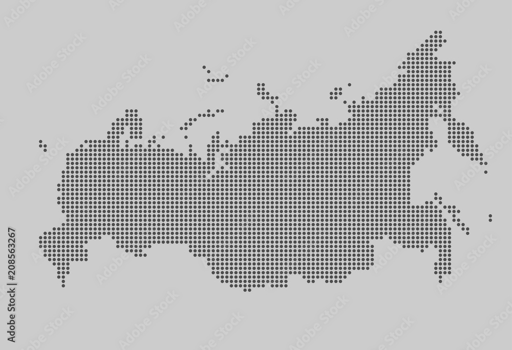 vector of russia map in dotted style