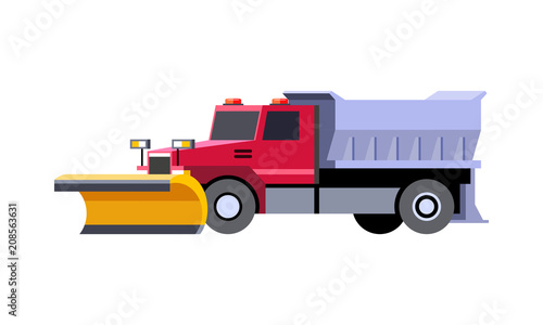 Snow plow utility truck