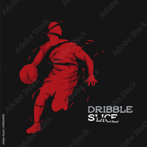 basketball silhouette dribble slice