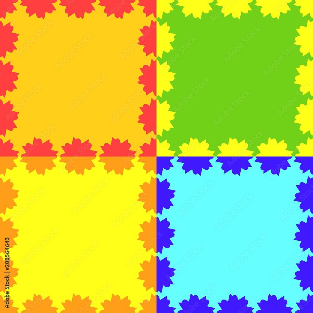 Obraz premium Set of bright seamless abstract patterns. Can be used as frames or for framing text.