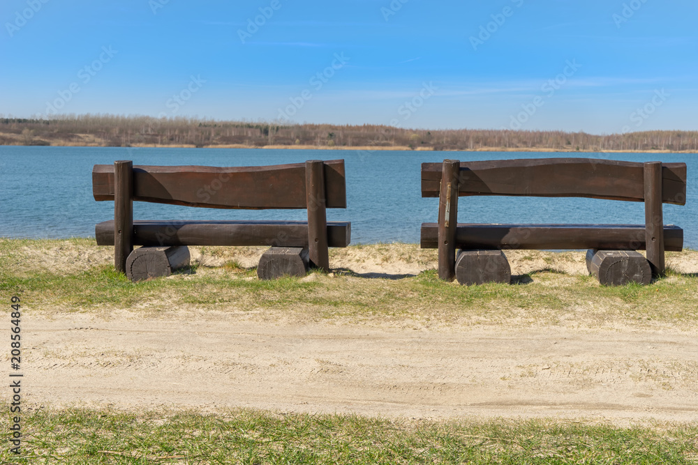 leerer Rastplatz am Markleeberger See leerer Rastplatz am Markleeberger See