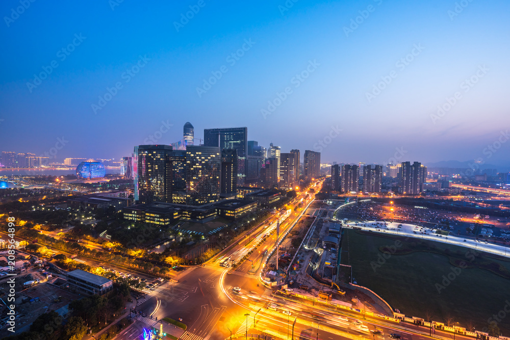 Fototapeta premium panoramic city skyline in urban