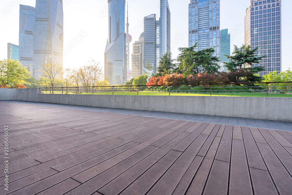 Fototapeta premium city skyline with empty square