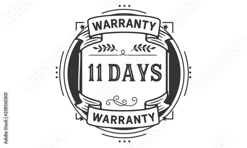 11 days warranty icon stamp