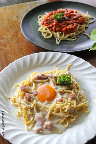 Spaghetti Carbonara with eg...
