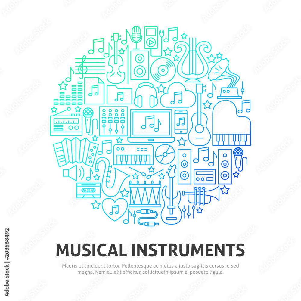 Musical Instruments Circle Concept