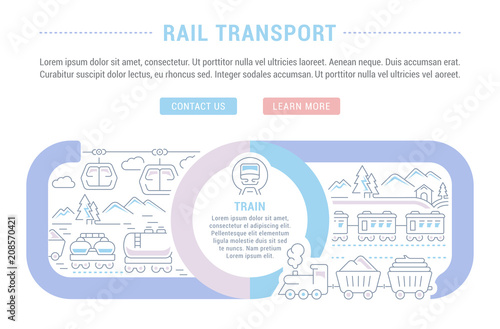 Website Banner and Landing Page of Rail Transport.