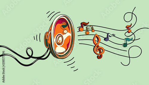 Music design - loudspeaker and notes