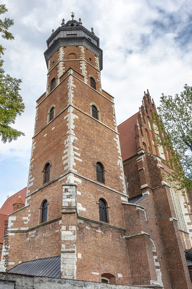 Corpus Christi Basilica in the jewish district of Krakow, Poland