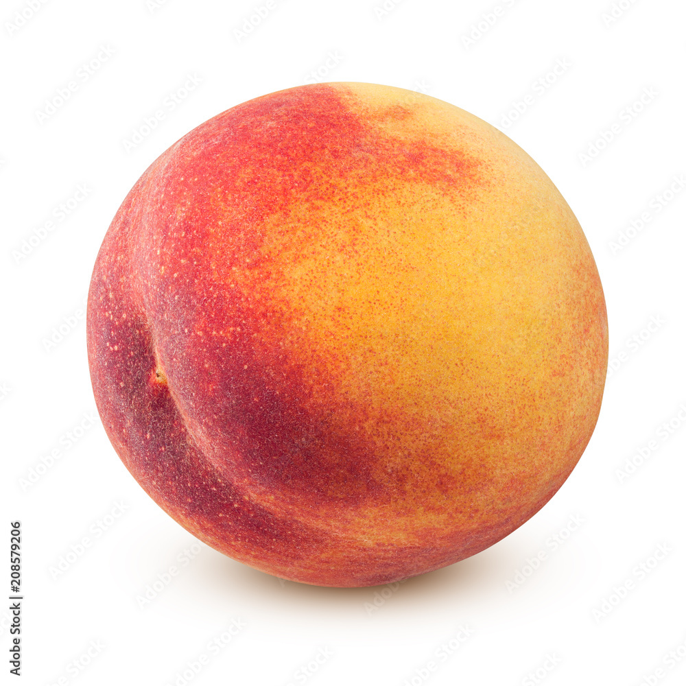 Peach isolated on white background, clipping path, full depth of field Peach isolated on white background, clipping path, full depth of field