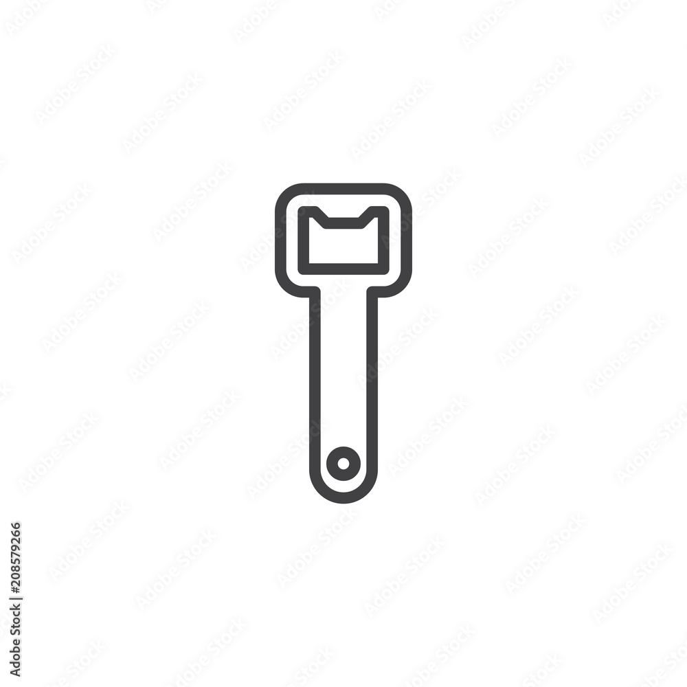 Bottle opener outline icon. linear style sign for mobile concept and web design. simple line vector icon. Symbol, logo illustration. Pixel perfect vector graphics