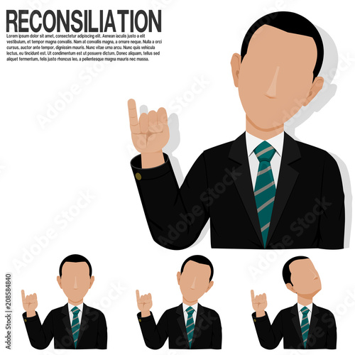 Businessman is presenting hand sign , reconciliation