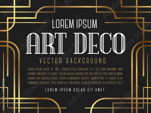 Luxury vintage frame art deco style