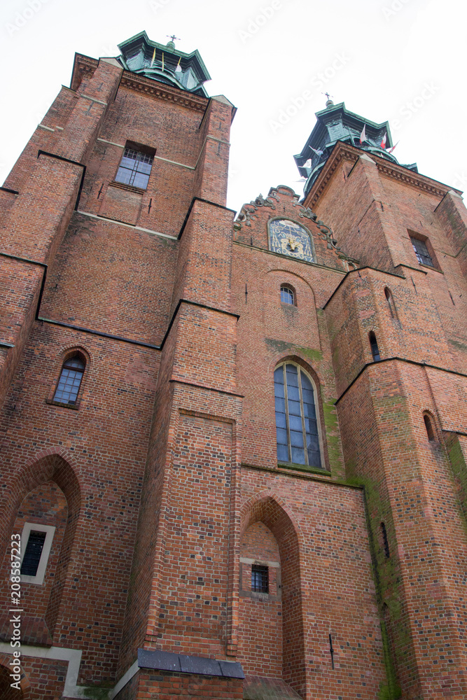 Gniezno, Poland. View of the cathedral. The Catholic church.