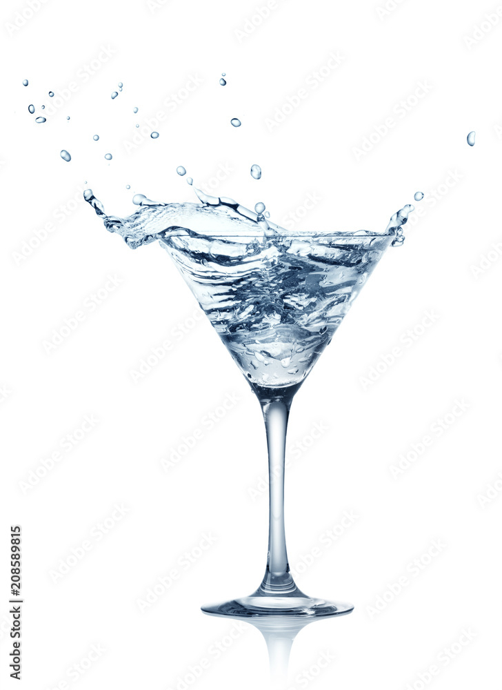 single glass of water with splash isolated on white background single glass of water with splash isolated on white background