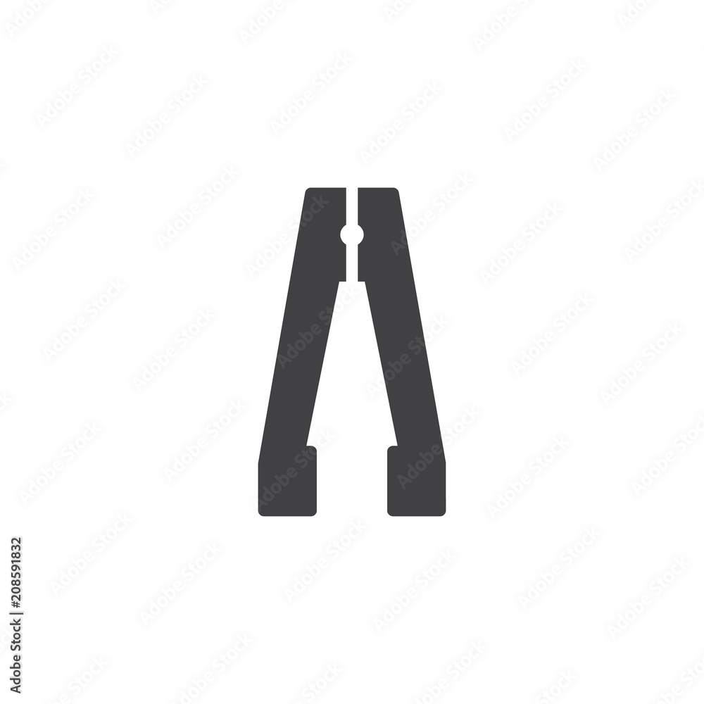 Kitchen tongs vector icon. filled flat sign for mobile concept and web design. BBQ tongs simple solid icon. Symbol, logo illustration. Pixel perfect vector graphics