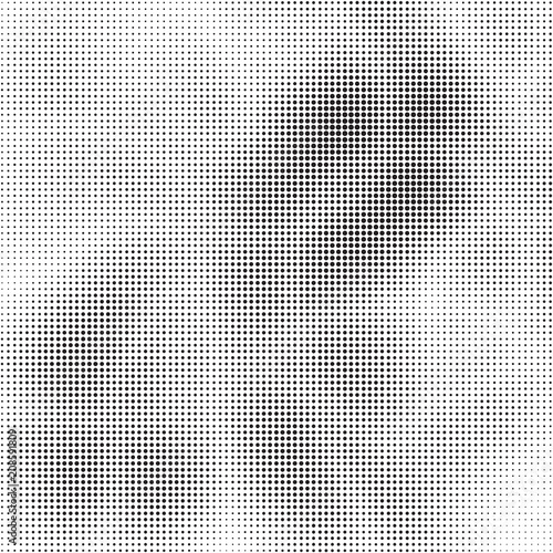 Halftone dots pattern, abstract background texture, vector overlay print, black and white grunge background