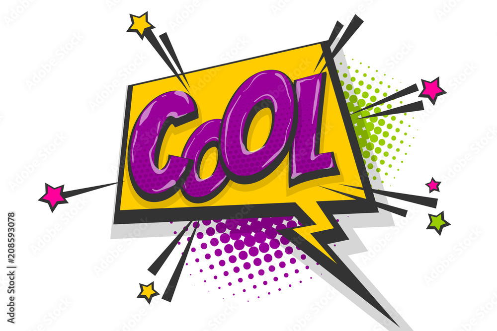 Cool pop art comic book text speech bubble Cool pop art comic book text speech bubble