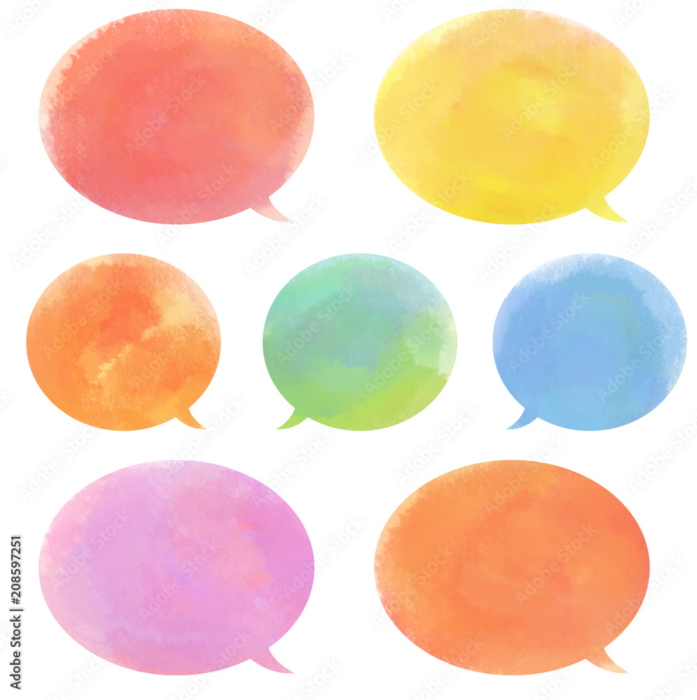 フキダシ 水彩 フリースペース 枠 Stock イラスト Adobe Stock