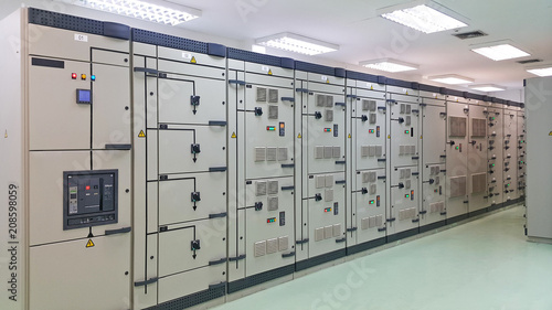 Bilde på lerret electrical part and accessories in the  control cabinet , control and power dist