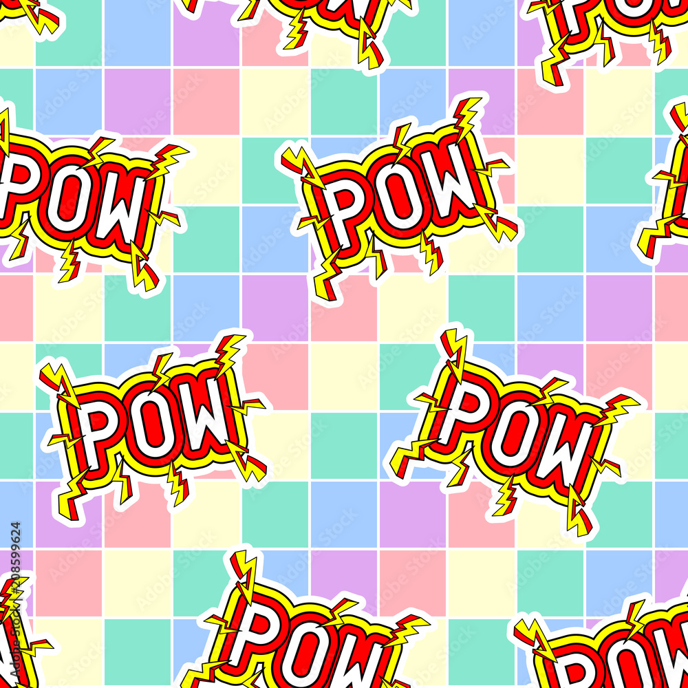 Seamless pattern with patches, stickers, badges, pins with words Seamless pattern with patches, stickers, badges, pins with words