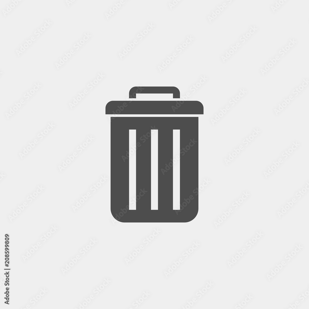 Trashcan flat vector icon. Garbage flat vector icon. Garbage container flat vector icon Trashcan flat vector icon. Garbage flat vector icon. Garbage container flat vector icon