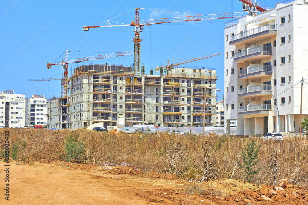Construction of a residential area. Construction of a residential area.