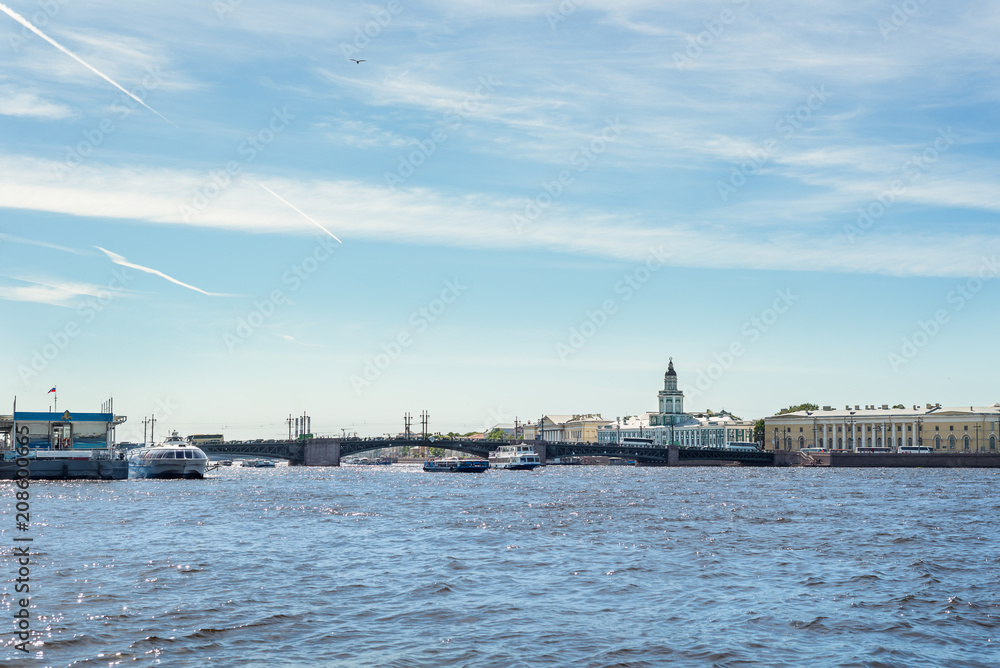 Embankment of Neva River in Saint Petersburg, Russia