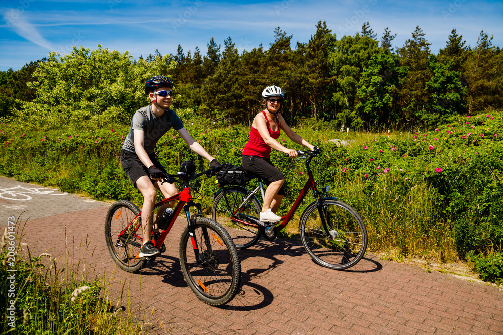 Healthy lifestyle - people riding bicycles