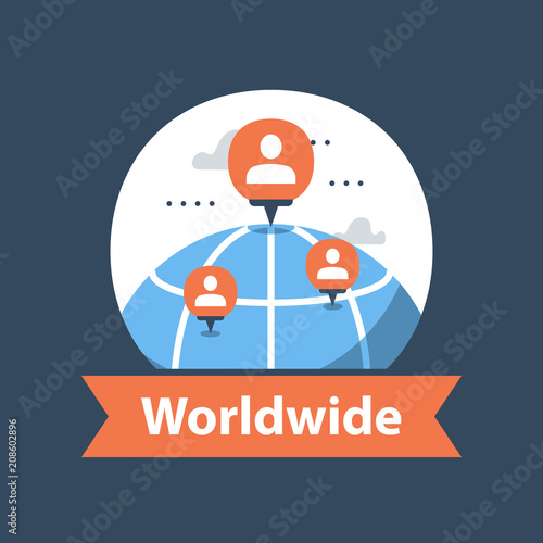 International student exchange, global network, foreign affairs, distance education, freelance work, outsource service
