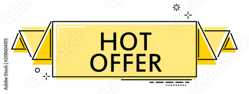 yellow flat line banner hot offer