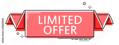 red flat line banner limited offer